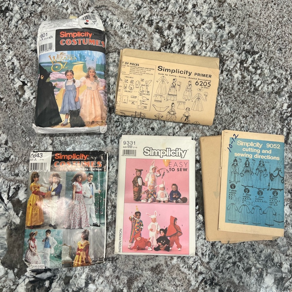 Vintage Simplicity sewing patterns - costumes